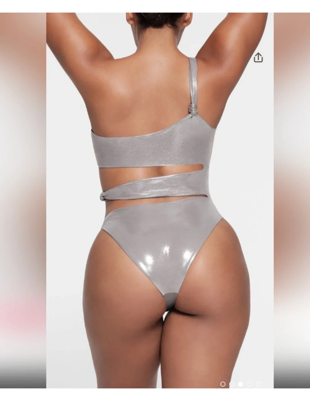 Skims Liquid Shine Swim Knotted One Shoulder Monokini